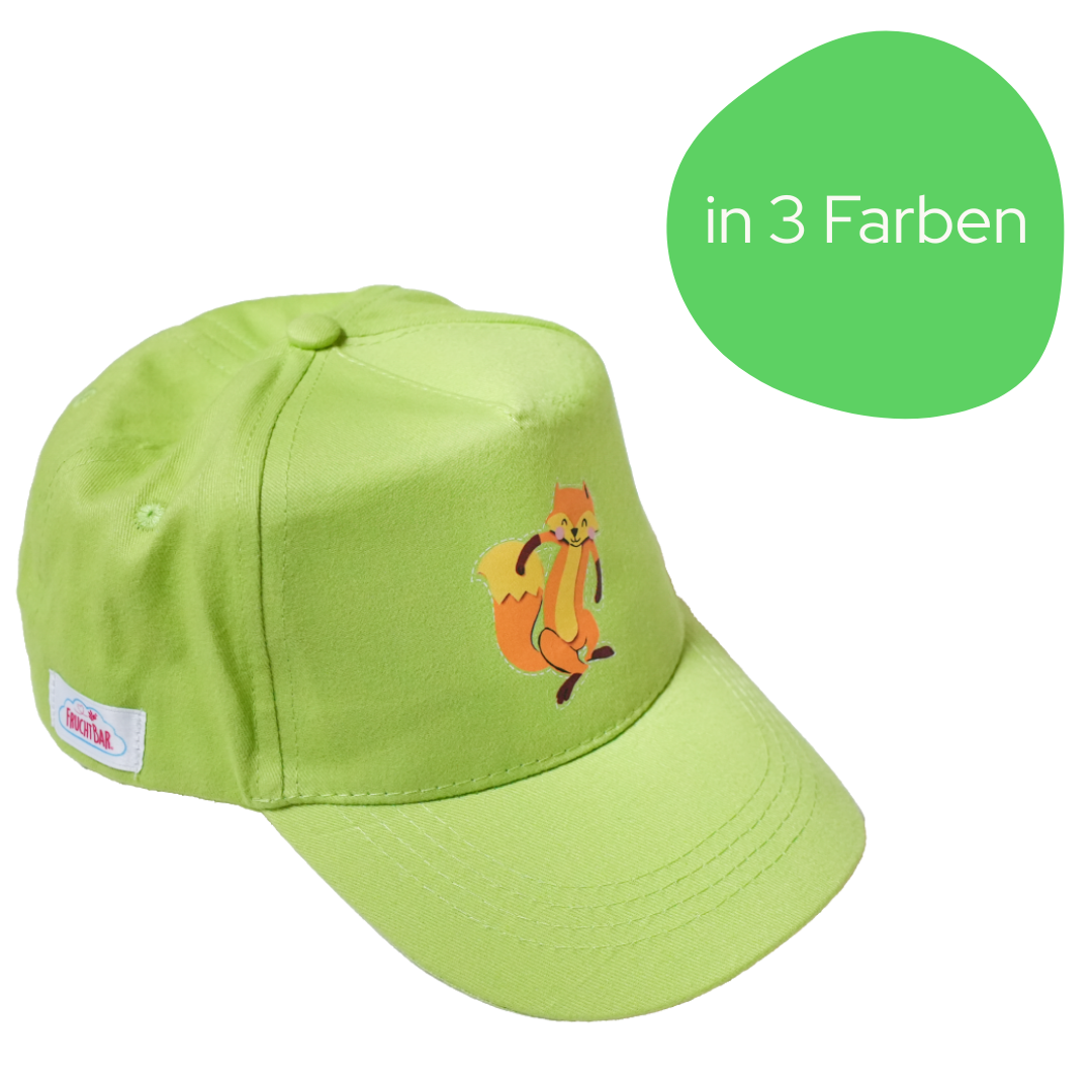 Kinder Cap mit Motiv Fuchs Apple Green