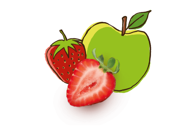 apfel und Erdbeere