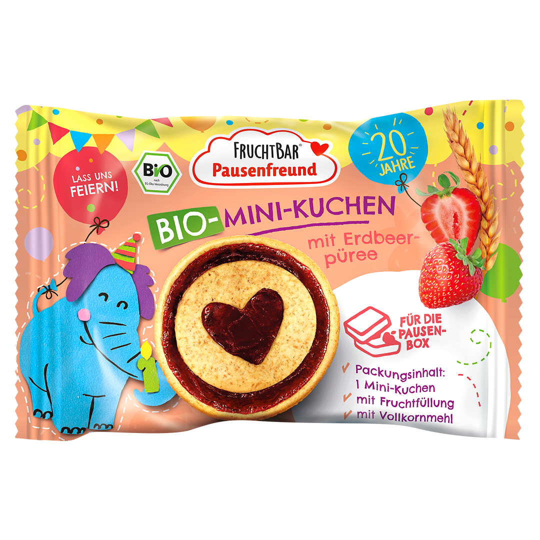 Bio Mini Kuchen mit Erdbeerpüree