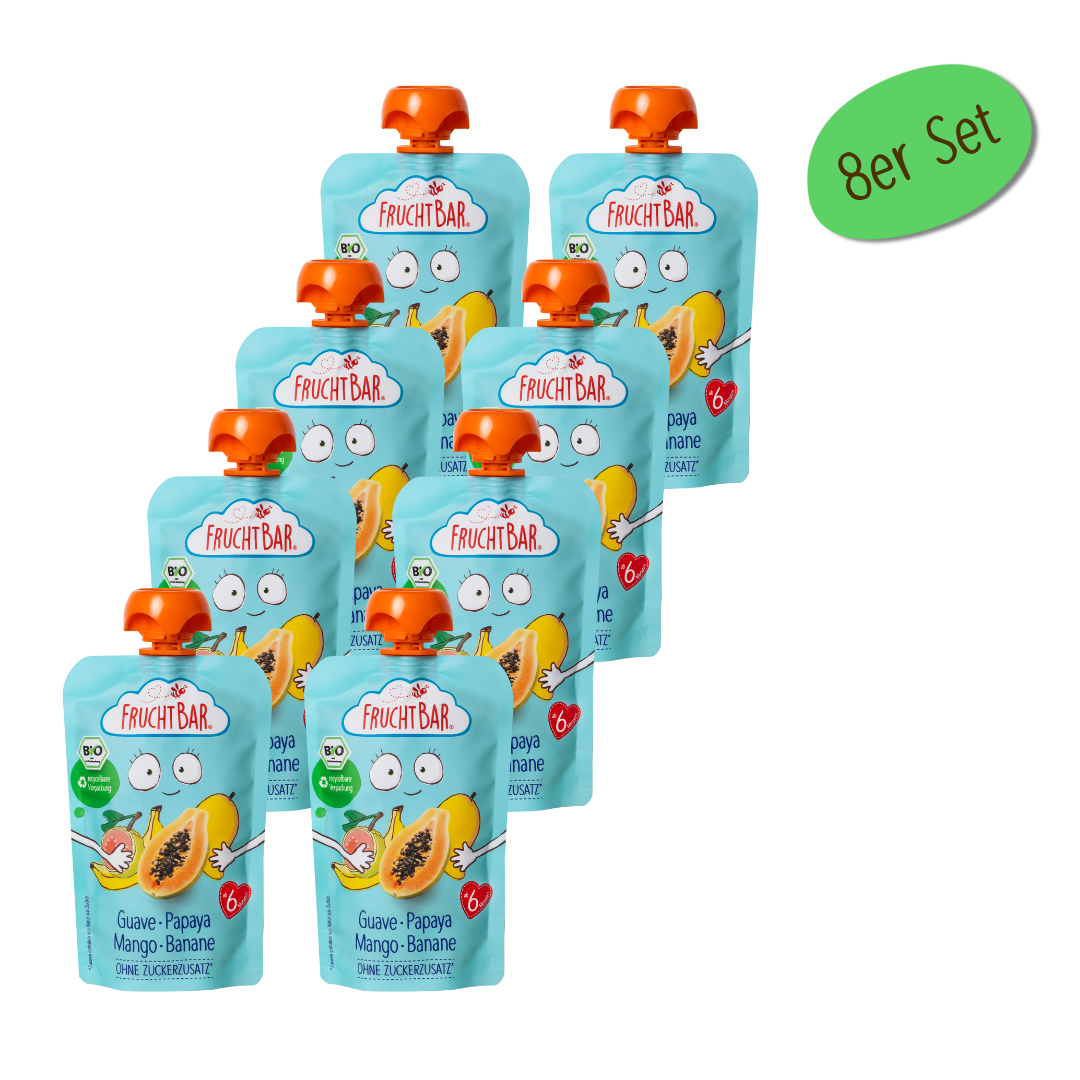 Bio Quetschie Guave, Papaya, Mango, Banane Bio Quetschie Guave, Papaya, Mango, Banane