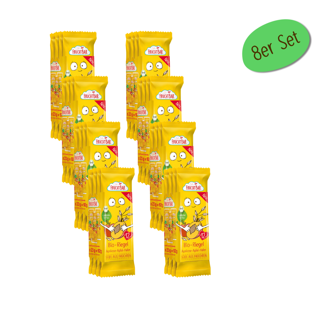 Bio Riegel Aprikose, Apfel, Hafer 4er Pack 8er Set kurzes MHD - Bio Riegel Aprikose, Apfel - Vorteilspack