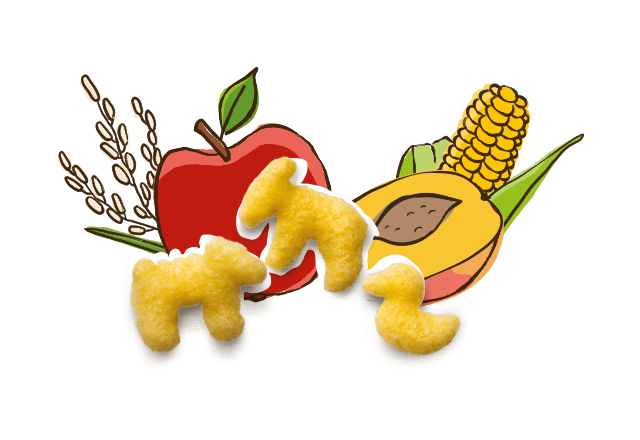 Bio Framtiere aus Bio Mais, pfirsich und Apfel
