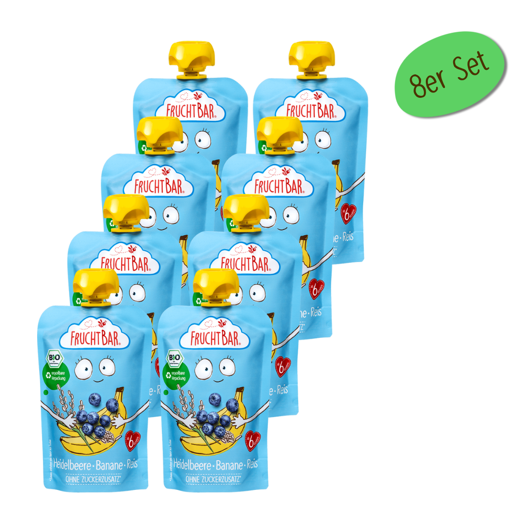 Bio Quetschie Heidelbeere, Banane, Reis Bio Quetschie Heidelbeere, Banane, Reis