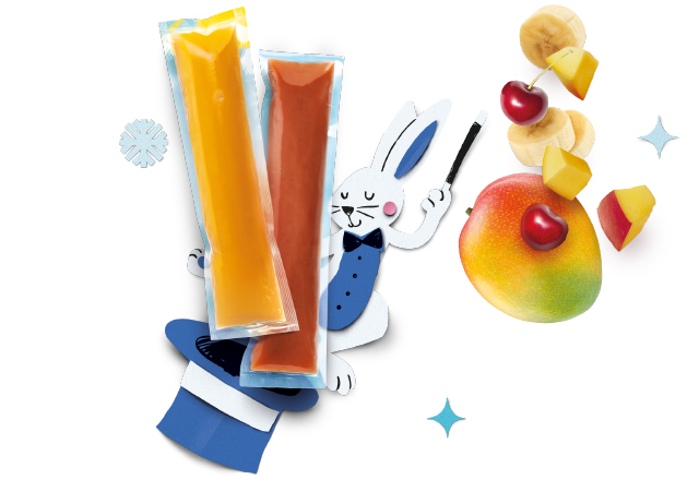 bio eiszauber mit leckerer Mango, süßer Kirsche und Banane