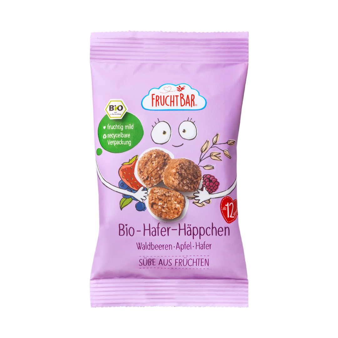 Bio Hafer Häppchen Waldbeeren, Apfel, Hafer Bio Hafer Häppchen Waldbeeren, Apfel, Hafer