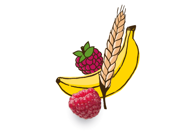 aus Bio Banane und Himbeere