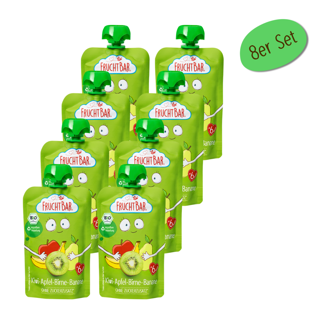 Bio Quetschie Kiwi, Apfel, Birne, Banane Bio Quetschie Kiwi, Apfel, Birne, Banane