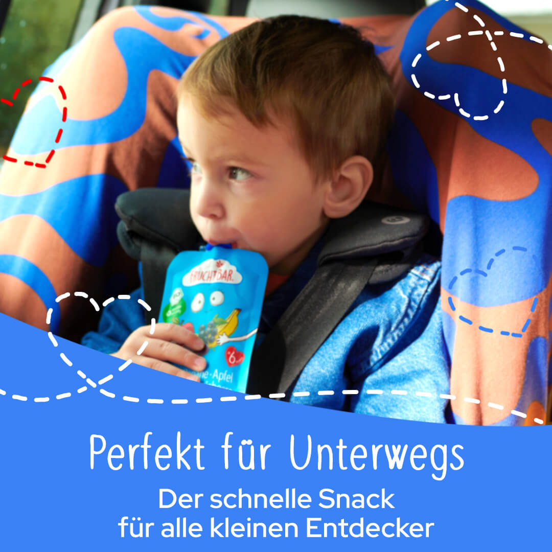 FruchtBar Quetschies - der praktische Snack Quetschies sind ideal als Snack unterwegs.