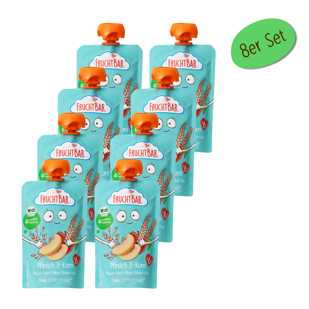 Bio Quetschie Pfirsich 3-Korn Bio Quetschie Pfirsich 3-Korn