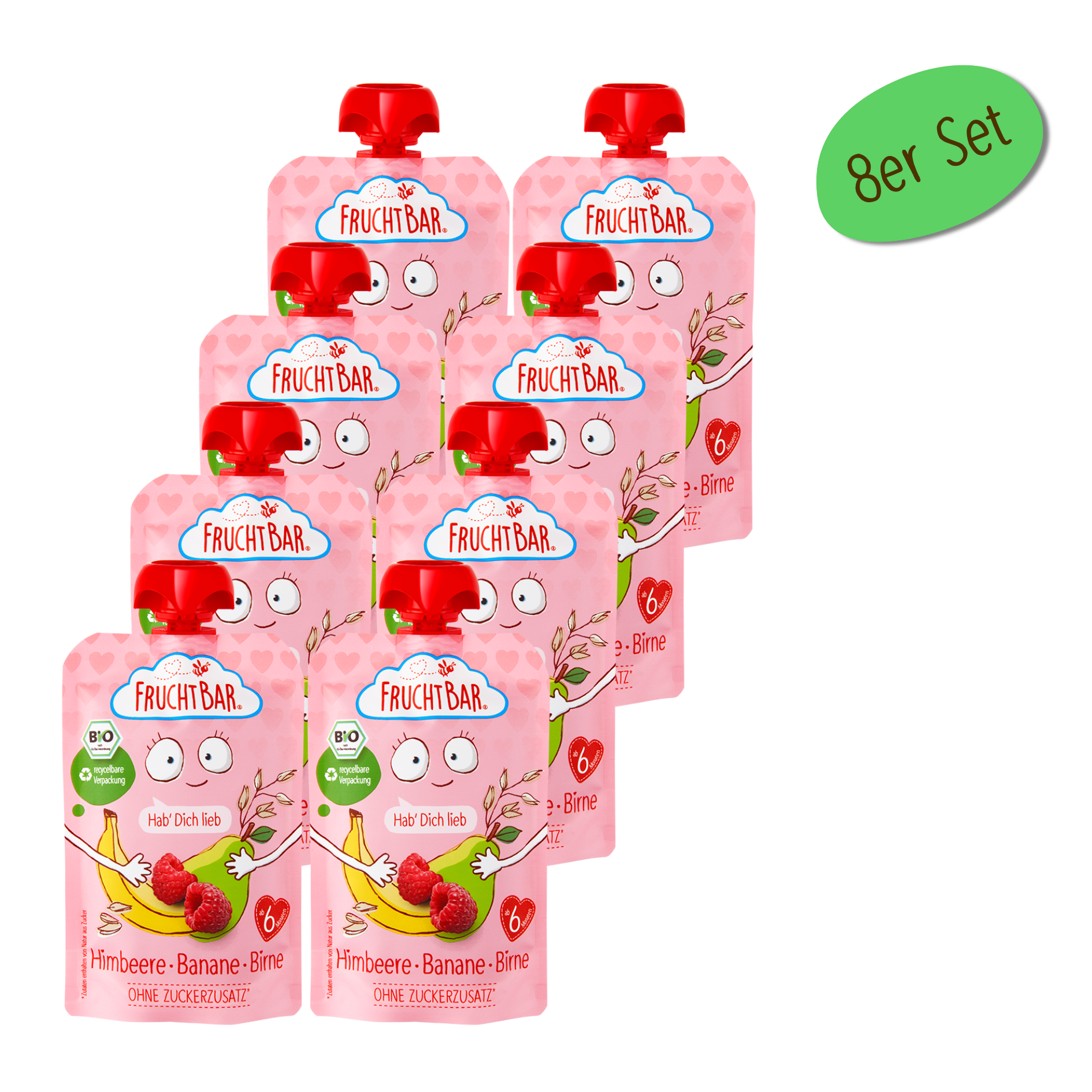 Bio Quetschie Hab Dich lieb - Himbeere, Banane, Birne Bio Quetschie Hab Dich lieb - Himbeere, Banane, Birne