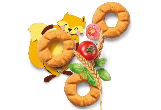Pizza Kringel aus mit bio Tomate und Basilikum