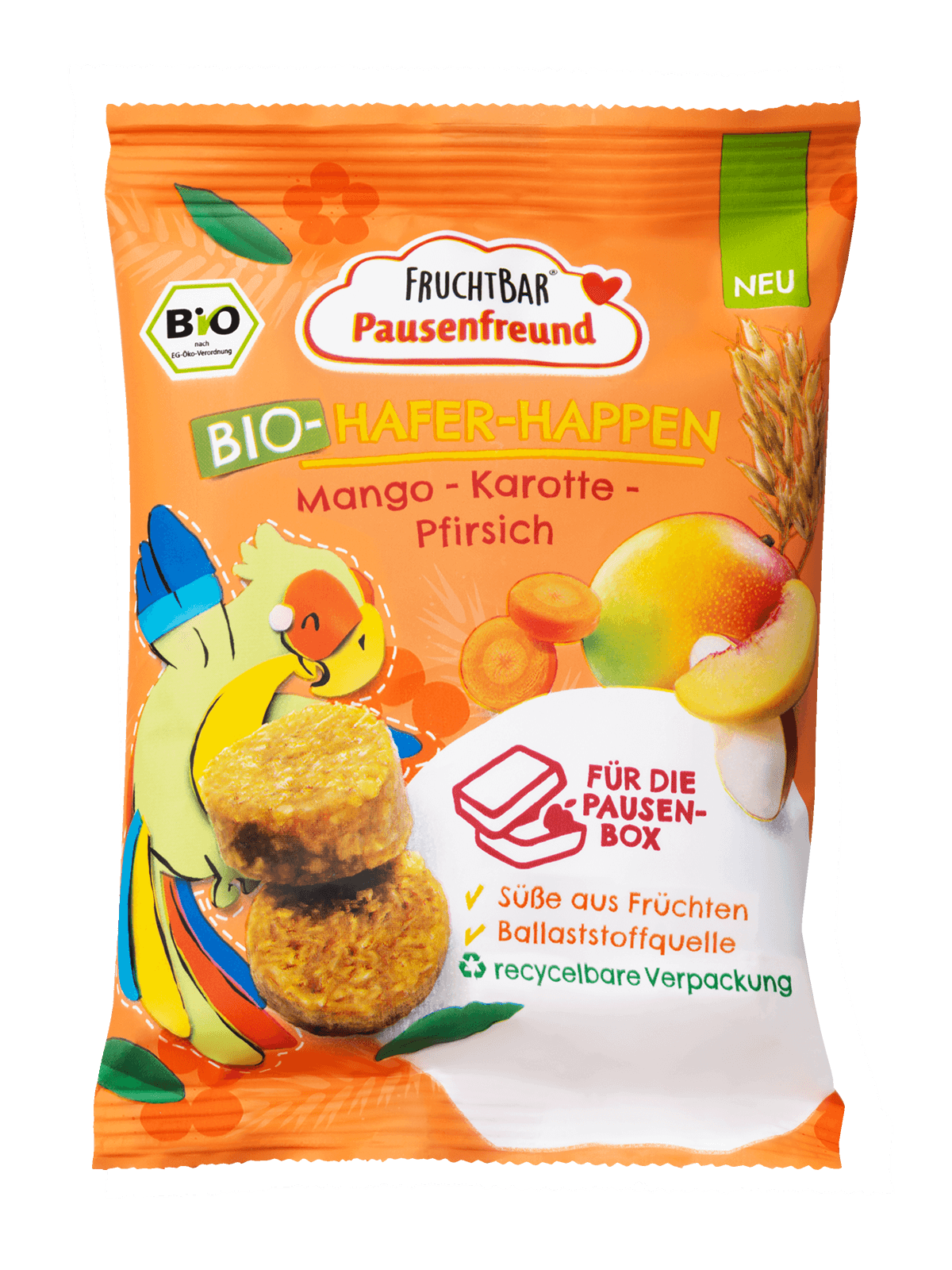 Bio Hafer Happen Mango, Karotte, Pfirsich