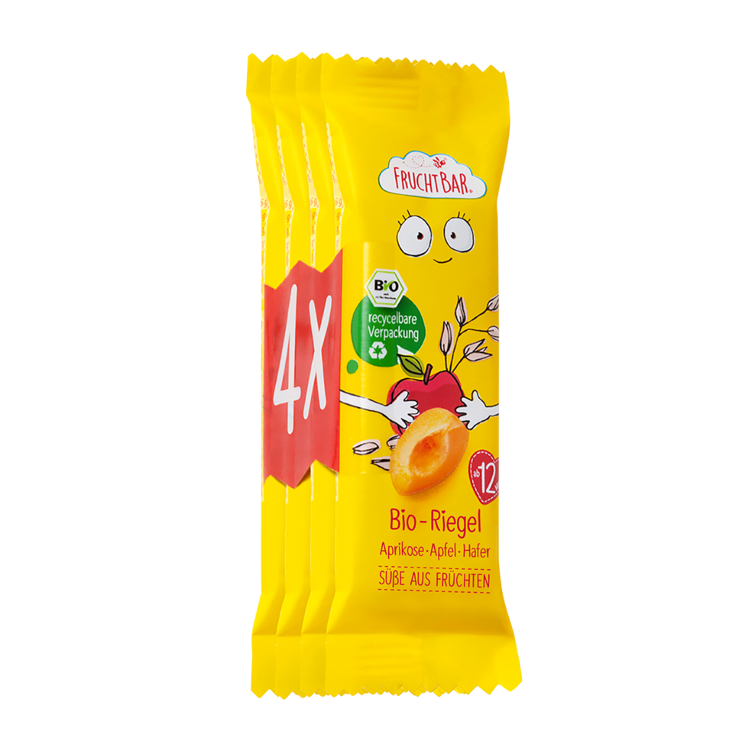 Bio Riegel Aprikose, Apfel, Hafer 4er Pack Bio Riegel Aprikose, Apfel, Hafer 4er Pack