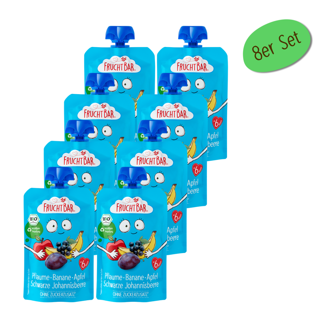 Bio Quetschie Pflaume, Banane, Apfel, Schwarze Johannisbeere Bio Quetschie Pflaume, Banane, Apfel, Schwarze Johannisbeere